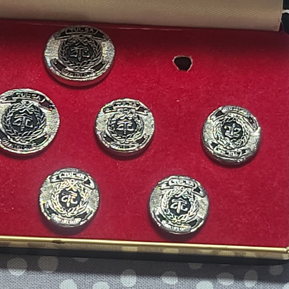 Vintage Anchor Button Set Of 6 in Case by Tulsa Country Club